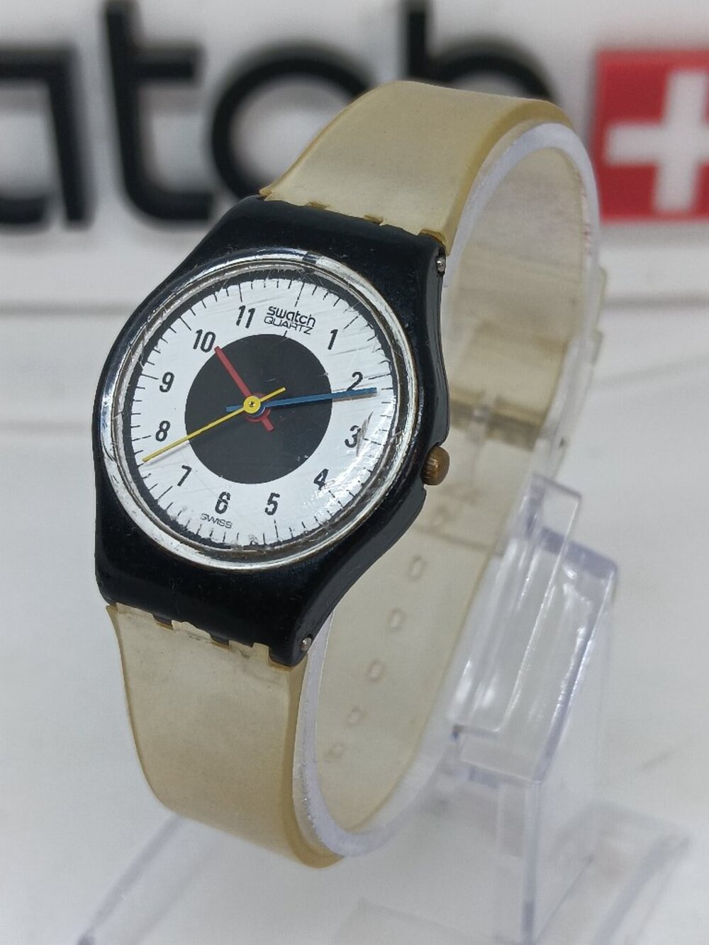 VINTAGE 1984 Swatch LB104 "Lady Chrono-Tech" Women's 25mm Swiss Watch NEW BATT